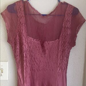 Elegant Mauve Short Sleeve Dress
